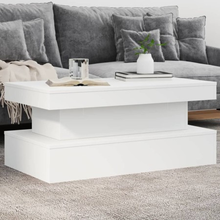 Mesa de centro con luces LED blanco 90x50x40 cm de , Mesas de centro - Ref: Foro24-839847, Precio: 71,64 €, Descuento: %