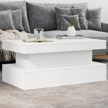 Mesa de centro con luces LED blanco 90x50x40 cm de , Mesas de centro - Ref: Foro24-839847, Precio: 85,06 €, Descuento: %