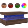 Mesa de centro con luces LED marrón roble 90x50x40 cm de , Mesas de centro - Ref: Foro24-839853, Precio: 99,28 €, Descuento: %