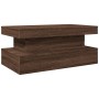 Mesa de centro con luces LED marrón roble 90x50x40 cm de , Mesas de centro - Ref: Foro24-839853, Precio: 99,28 €, Descuento: %