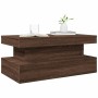 Mesa de centro con luces LED marrón roble 90x50x40 cm de , Mesas de centro - Ref: Foro24-839853, Precio: 99,28 €, Descuento: %