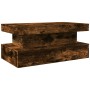 Mesa de centro con luces LED roble ahumado 90x50x40 cm de , Mesas de centro - Ref: Foro24-839851, Precio: 99,50 €, Descuento: %