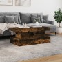 Mesa de centro con luces LED roble ahumado 90x50x40 cm de , Mesas de centro - Ref: Foro24-839851, Precio: 99,50 €, Descuento: %