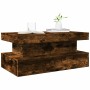 Mesa de centro con luces LED roble ahumado 90x50x40 cm de , Mesas de centro - Ref: Foro24-839851, Precio: 99,50 €, Descuento: %
