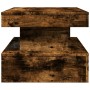 Mesa de centro con luces LED roble ahumado 90x50x40 cm de , Mesas de centro - Ref: Foro24-839851, Precio: 99,50 €, Descuento: %