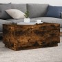 Mesa de centro con luces LED roble ahumado 90x50x40 cm de , Mesas de centro - Ref: Foro24-839879, Precio: 64,47 €, Descuento: %