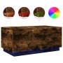 Mesa de centro con luces LED roble ahumado 90x50x40 cm de , Mesas de centro - Ref: Foro24-839879, Precio: 64,47 €, Descuento: %