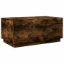 Mesa de centro con luces LED roble ahumado 90x50x40 cm de , Mesas de centro - Ref: Foro24-839879, Precio: 64,47 €, Descuento: %