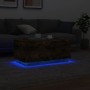 Mesa de centro con luces LED roble ahumado 90x50x40 cm de , Mesas de centro - Ref: Foro24-839879, Precio: 64,47 €, Descuento: %