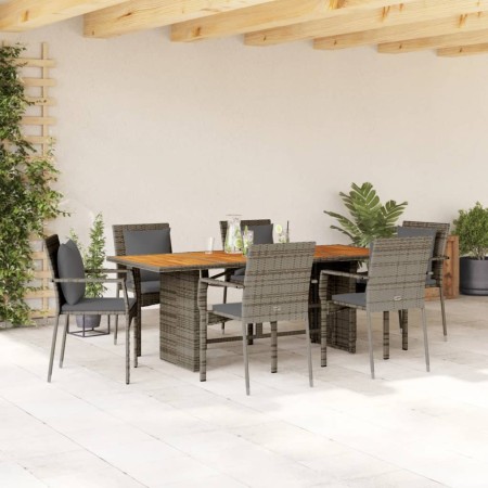 Set comedor jardín 7 pzas y cojines ratán sintético gris de , Conjuntos de jardín - Ref: Foro24-3213500, Precio: 579,35 €, De...
