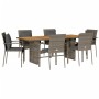 Set comedor jardín 7 pzas y cojines ratán sintético gris de , Conjuntos de jardín - Ref: Foro24-3213500, Precio: 579,35 €, De...