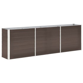 Arriate de jardín de acero galvanizado marrón 240x40x77 cm de vidaXL, Maceteros y jardineras - Ref: Foro24-47042, Precio: 76,...