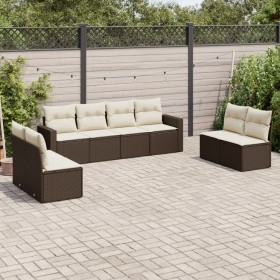 Set sofás de jardín 8 piezas y cojines ratán sintético marrón de , Conjuntos de jardín - Ref: Foro24-3218843, Precio: 480,26 ...