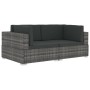 Asiento seccional de esquina con cojines 2 pzas ratán PE gris de vidaXL, Sofás modulares de exterior - Ref: Foro24-47262, Pre...