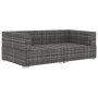 Asiento seccional de esquina con cojines 2 pzas ratán PE gris de vidaXL, Sofás modulares de exterior - Ref: Foro24-47262, Pre...