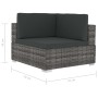 Asiento seccional de esquina con cojines 2 pzas ratán PE gris de vidaXL, Sofás modulares de exterior - Ref: Foro24-47262, Pre...
