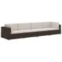 Set sofás de jardín 4 piezas y cojines ratán sintético marrón de vidaXL, Conjuntos de jardín - Ref: Foro24-47269, Precio: 342...