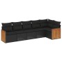 Set de sofás de jardín 6 piezas y cojines ratán sintético negro de , Conjuntos de jardín - Ref: Foro24-3260067, Precio: 397,9...