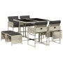 Set comedor de jardín 9 pzas cojines ratán sintético gris claro de , Conjuntos de jardín - Ref: Foro24-3211319, Precio: 373,3...