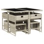 Set comedor de jardín 9 pzas cojines ratán sintético gris claro de , Conjuntos de jardín - Ref: Foro24-3211319, Precio: 373,3...