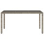 Mesa de jardín superficie de vidrio ratán PE gris 150x90x75 cm de , Mesas de jardín - Ref: Foro24-365532, Precio: 147,47 €, D...