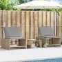 Sun loungers with table 2 units beige synthetic rattan by , Loungers - Ref: Foro24-368425, Price: 182,96 €, Discount: %