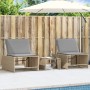 Tumbonas con mesita 2 unidades ratán sintético beige de , Tumbonas - Ref: Foro24-368425, Precio: 186,30 €, Descuento: %