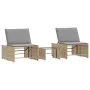 Sun loungers with table 2 units beige synthetic rattan by , Loungers - Ref: Foro24-368425, Price: 182,96 €, Discount: %