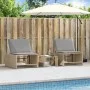 Sun loungers with table 2 units beige synthetic rattan by , Loungers - Ref: Foro24-368425, Price: 182,96 €, Discount: %