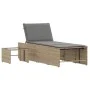 Sun loungers with table 2 units beige synthetic rattan by , Loungers - Ref: Foro24-368425, Price: 182,96 €, Discount: %