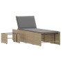 Tumbonas con mesita 2 unidades ratán sintético beige de , Tumbonas - Ref: Foro24-368425, Precio: 186,30 €, Descuento: %
