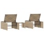 Tumbonas con mesita 2 unidades ratán sintético beige de , Tumbonas - Ref: Foro24-368425, Precio: 186,30 €, Descuento: %