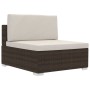Set sofás de jardín 4 piezas y cojines ratán sintético marrón de vidaXL, Conjuntos de jardín - Ref: Foro24-47269, Precio: 346...