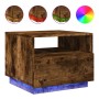 Mesa de centro con luces LED roble ahumado 50x49x40 cm de , Mesas de centro - Ref: Foro24-839830, Precio: 53,43 €, Descuento: %