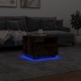 Mesa de centro con luces LED roble ahumado 50x49x40 cm de , Mesas de centro - Ref: Foro24-839830, Precio: 53,43 €, Descuento: %