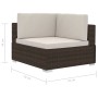 Set sofás de jardín 4 piezas y cojines ratán sintético marrón de vidaXL, Conjuntos de jardín - Ref: Foro24-47269, Precio: 346...