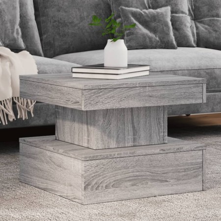 Mesa de centro con luces LED gris Sonoma 50x50x40 cm de , Mesas de centro - Ref: Foro24-839845, Precio: 78,80 €, Descuento: %