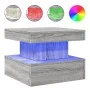 Coffee table with LED lights Sonoma gray 50x50x40 cm by , Coffee table - Ref: Foro24-839845, Price: 77,59 €, Discount: %