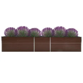 Arriate de acero galvanizado marrón 400x80x45 cm de vidaXL, Maceteros y jardineras - Ref: Foro24-47058, Precio: 85,17 €, Desc...