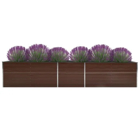 Arriate de acero galvanizado marrón 400x80x45 cm de vidaXL, Maceteros y jardineras - Ref: Foro24-47058, Precio: 85,17 €, Desc...