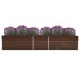 Arriate de acero galvanizado marrón 400x80x45 cm de vidaXL, Maceteros y jardineras - Ref: Foro24-47058, Precio: 87,85 €, Desc...