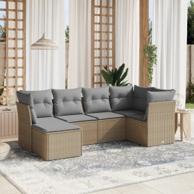 Juego de sofás jardín con cojines beige mezcla 6 pzas ratán PE de , Conjuntos de jardín - Ref: Foro24-3263175, Precio: 374,42...