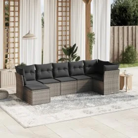 Set de sofás de jardín 7 piezas con cojines ratán PE gris de , Conjuntos de jardín - Ref: Foro24-3263196, Precio: 405,20 €, D...