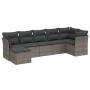 Set de sofás de jardín 7 piezas con cojines ratán PE gris de , Conjuntos de jardín - Ref: Foro24-3263196, Precio: 405,39 €, D...