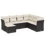 Set de comedor de jardín 7 pzas y cojines ratán sintético negro de , Conjuntos de jardín - Ref: Foro24-3263212, Precio: 387,4...