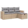 Juego de sofás jardín con cojines beige mezcla 4 pzas ratán PE de , Conjuntos de jardín - Ref: Foro24-3263445, Precio: 258,59...