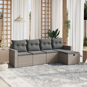 Juego de sofás jardín con cojines 5 pzas ratán sintético gris de , Conjuntos de jardín - Ref: Foro24-3263466, Precio: 291,30 ...