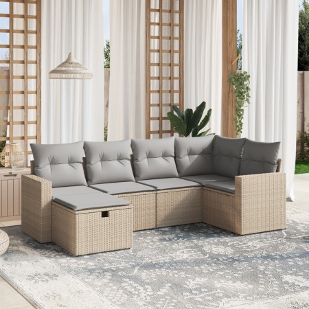 Juego de sofás jardín con cojines beige mezcla 6 pzas ratán PE de , Conjuntos de jardín - Ref: Foro24-3263485, Precio: 386,11...
