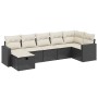 Set de comedor de jardín 7 pzas y cojines ratán sintético negro de , Conjuntos de jardín - Ref: Foro24-3263502, Precio: 393,0...
