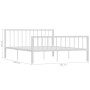 Estructura de cama de metal blanco 160x200 cm de vidaXL, Camas y somieres - Ref: Foro24-284566, Precio: 102,03 €, Descuento: %